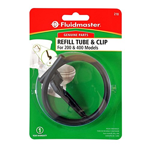 Fluidmaster 218 Toilet Refill Tube and Clip Replacement, For 100,200,200A, 400A and Most Other Valves , Black - size: 1 Count (Pack of 1)