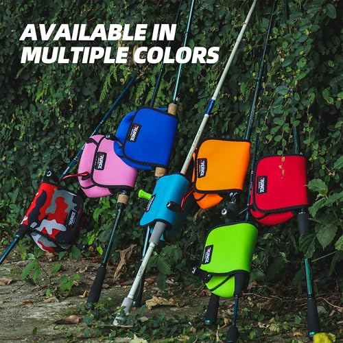 RUNCL Spinning Reel Bag – Protective Storage Pouch for Baitcasting Reels & Spinning Reels, Lightweight & Durable, Ideal for Freshwater & Saltwater Fishing Trips (Red & Black)
