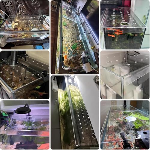Cat-Proof Aquarium Lid - Clear Acrylic Fish Tank Cover with Air Vent, Customizable Terrarium Hood, Jump-Proof Design for 52x16in Tanks L10xW10in/25.4x25.4cm