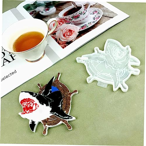 Shark Coaster Silicone Mold for DIY Cup Mats Easy Demould Smooth Finish Durable Resin Crafting for Home Decor and Gifts
