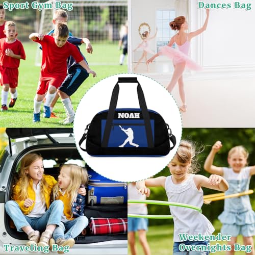 Personalized Sports Bag, Playing Baseball Silhouette Blue Black - color: Color 33