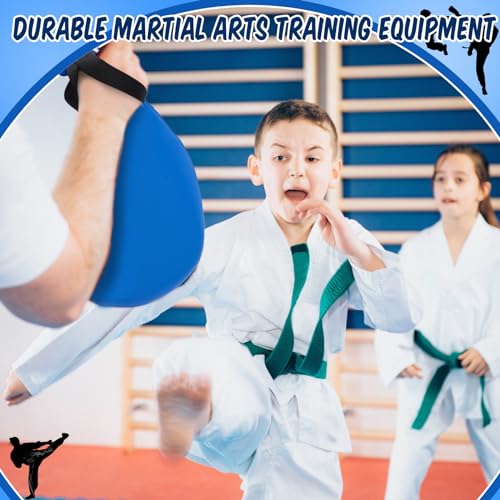 Poen 7 in 1 Taekwondo Kick Pad Boxing Training Equipment Punching Mitts Martial Arts Wrist Band Adjustable Soft Pads Set for Karate Muay Thai MMA Training - color: Blue