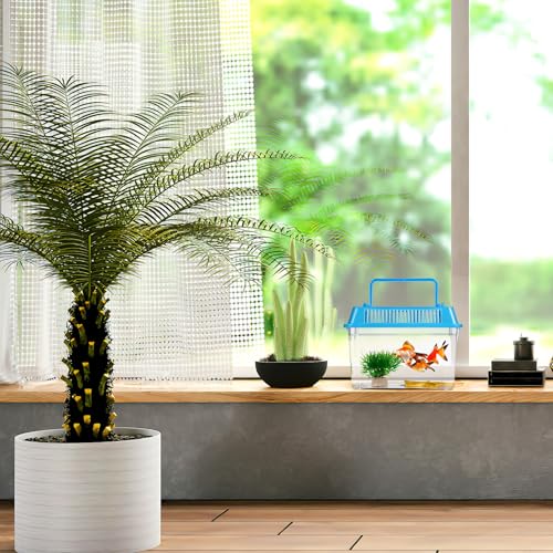 NUOBESTY 4pcs Portable Transparent Fish Tanks Mini Plastic Aquarium Box with Handle for Reptile Hamsters Tortoises Small Fish Carrier