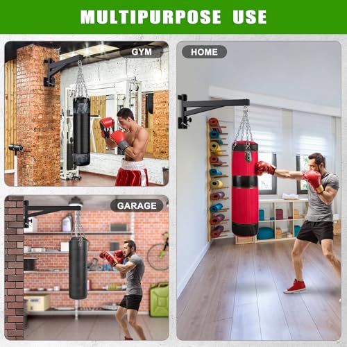 Kipika Heavy Bag Hanger Wall Mount Punching, Rotatable Heavy Duty Boxing Bag Bracket for Home Gym Indoor, Adjustable Length for Kickboxing Bag, Muay Thai Bag,Speed Bag - color: D- Length 24"