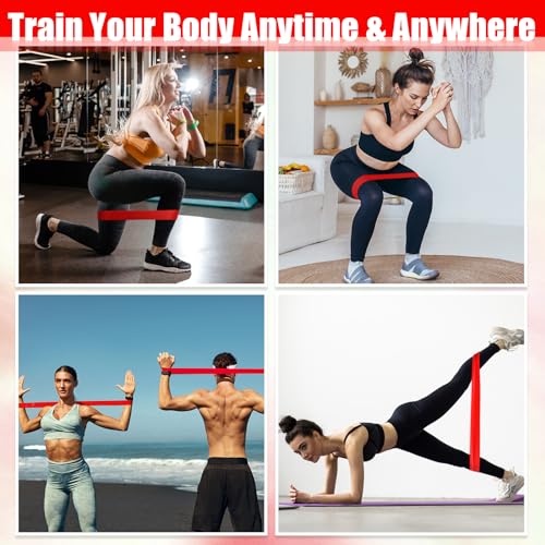 Deekin 20 Pcs Resistance Bands Loop Exercise Bands - color: Red, size: 35-40 lbs