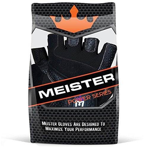 Meister Women's Fit Grip Weight Lifting Gloves w/Washable Amara Leather - color: Black, size: X-Small