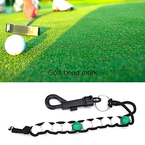 Dioche Golf Score Stroke Counter, Golf Beads Green Stroke Shot Score Counter Keeper with Clip