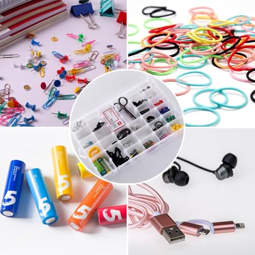 Clear Visible Plastic Storage Box with Removable Dividers, 36 Grids, Suitable for Jewelry, Screws Hardware Accessories Organizer, Crafts, Fishing Tackle