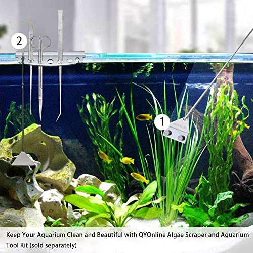 Aquarium Scraper, 25.6" Stainless Steel Scraper Cleaning Razor with 10 Blades for Glass Aquarium Fish Tank