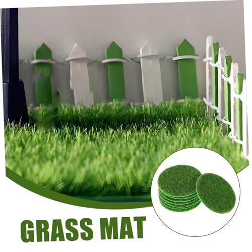 TOYANDONA 8pcs Round Artificial Grass Mats Fake Turf for Miniature Garden Lifelike DIY Grass Pad Moss Decorative Turf Wall Mat Faux Plants Indoor Zen Decor