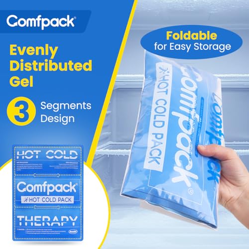 Soft Ice Packs for Injuries Reusable, Double Side Hot Cold Therapy | Gel Ice Packs for Injuries, Headaches, Muscle Pain Relief, Long-Lasting Ice Pack for Knee, Shoulder, Ankle, Leg, Neck - size: 11.2×14.7 Inch
