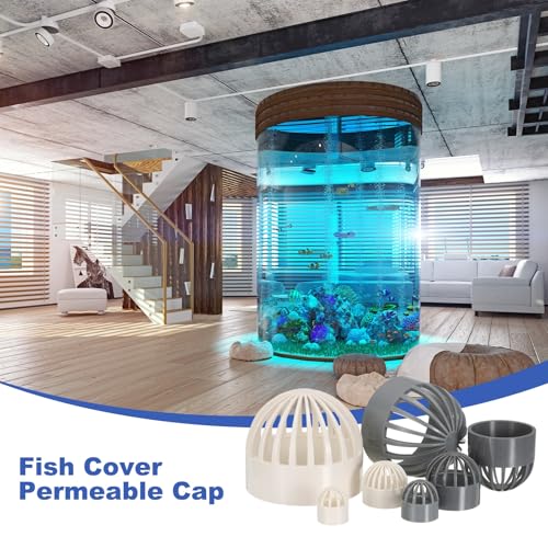 PATIKIL 2 Inch (50mm) Fish Cover Permeable Cap, 4 Pcs PVC Breathable Cap Aquarium Guard Fish Tank Intake Cover, Gray - color: Gray, size: 2Inch(50mm)