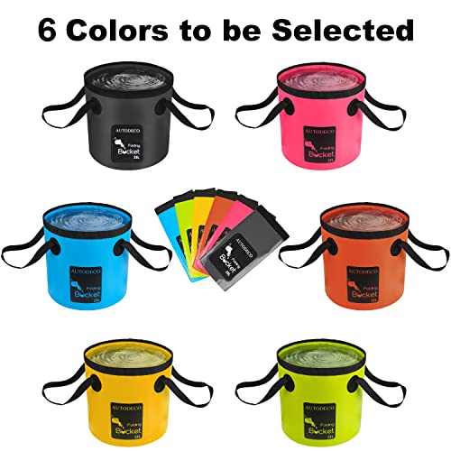 2 Pack Collapsible Bucket 5 Gallon Container Folding Water Bucket Portable Wash Basin for Outdoor Travelling Camping Fishing Gardening Car Washing 20L - color: Black