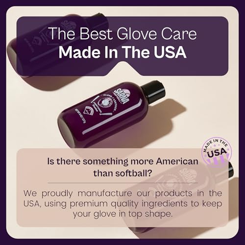 Glove Conditioner, Liquid, 8 Oz – Water-Based, Non-Darkening, No Sticky Residue – Glove Conditioner for Mitts, Baseball & Softball Gear Made in USA - size: 8oz Softball