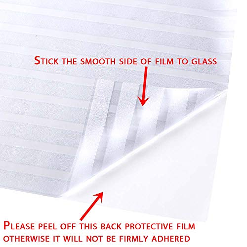 VSUDO 2 Rolls 35.4" by 78.7" Privacy Window Film, Frosted Stripe Pattern Window Tint, Static Cling Window Glass Sticker for Home (38.75 Sq. Ft Total)