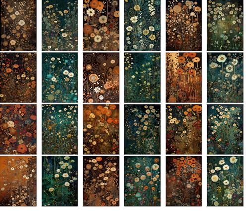 Large Stickers Pack 24 pcs ~ Enchanted Meadow: A Lush Stickers Collection of Wildflowers and Night Blossoms - A Journey Through Nature's Whimsical Garden - color: Fourtythree