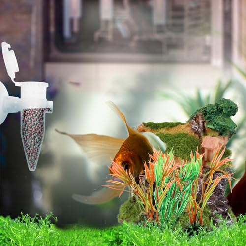 Cabilock 5pcs Mini Aquarium Feeder Tube with Suction Cup Automatic Shrimp Dropper Feeder for Small Fish Tank Breeding and Ornamental Fish