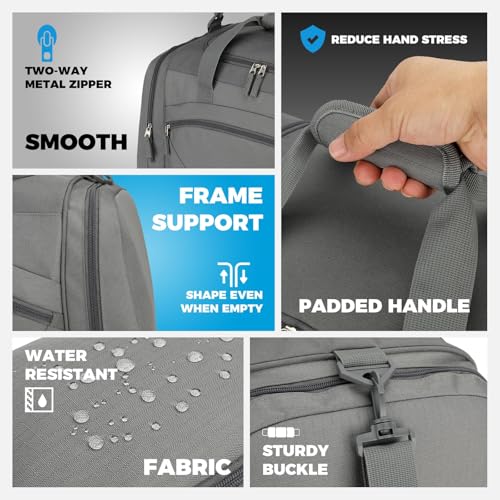 Uarition Mens Gym Bag, 55L Large Sports Duffle Bags, Dark Grey - color: Dark Grey