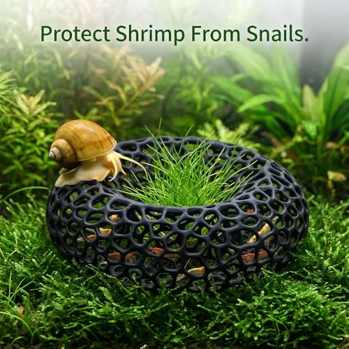 2 Pack Shrimp Cave for Aquarium, Shrimp Hide and Hideout for Cherry Shrimps, Fish Tank Accessories for Breeding & Molting and Hiding & Resting, Realistic Aquarium Caves and Hideouts (Black)