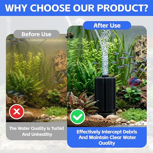 3 Pack Bio Sponge Filter for Aquarium – Up to 20 Gallons, Ideal for Betta, Fry, Shrimp & Small Fish