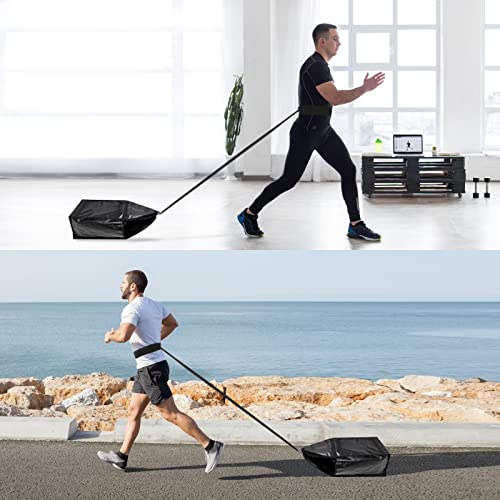 Weight Sled Trainer Adjustable, Resistance Running Sled with 3 Sandbags