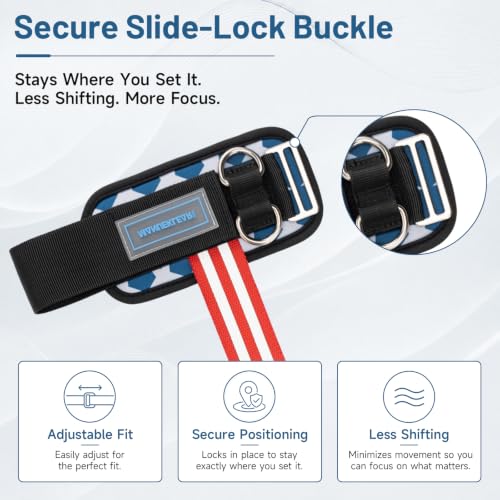 MANUEKLEAR 2 Size Gym Lifting Straps with D Rings for Cable Machine - color: Blue Star
