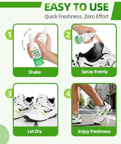 Shoe Deodorizer Spray, 5 fl. oz (2 Pack) Foot & Shoe Odor Eliminator - size: 10 Fl Oz (Pack of 1)