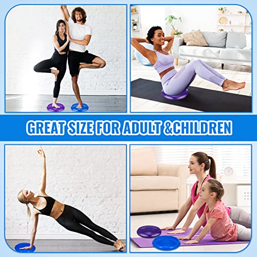 Outus 2 Pcs Balance Disc Kids Inflated Wobble Cushion - color: Blue,Purple