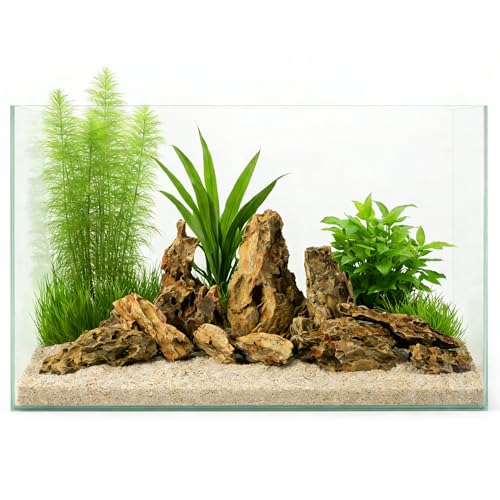 2.2-4.1 Inches Natural Dragon Stone, 10 PCS Small Aquarium Rocks for Aquascaping, Nano Tanks, Terrariums, Reptile Tanks & Aquarium Décor