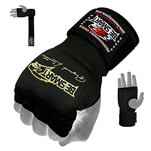 Gel Inner Hand Wraps Gloves Boxing Fist Padded Bandages MMA Gel Thai Kick Carbon Fiber Aero Gel Padded Inner Gloves, 6 Colors - color: Black Plain, size: Small