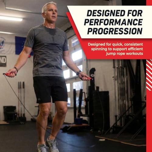 Elite Jumps Surge 3.0 Speed Jump Rope, Double Unders - color: Red, size: Surge 4.0