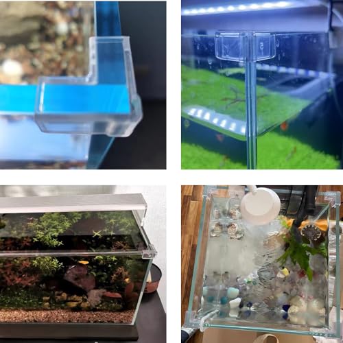 (4 Pack) Corner Protector for Aquarium, Clear Fish Tank Corner Guard, Glue-Free & Firm (S (for 5-6mm Thick))