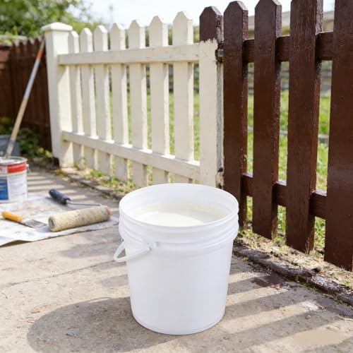 7 Gallon (4 Pack) Large Bucket Pail Container with Airtight Lid, Food Grade BPA Free, White
