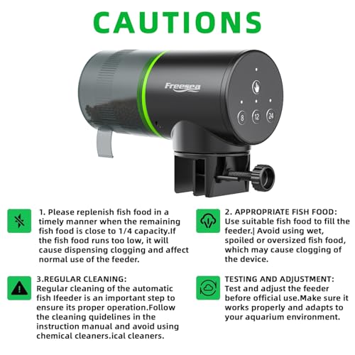 Automatic Fish Feeder for Aquarium: 3 Timers & One-Touch Easy Setup - 7-14 Day Supply with 200ML Food Dispenser - Worry-Free Vacation Feeding for Betta Turtle Tank - size: FS-069