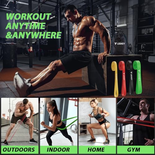 Resistance Bands for Pull Up Assist, Stretch Bands & Exercise Workout Set - color: 5-85LBS COLOR+Grip