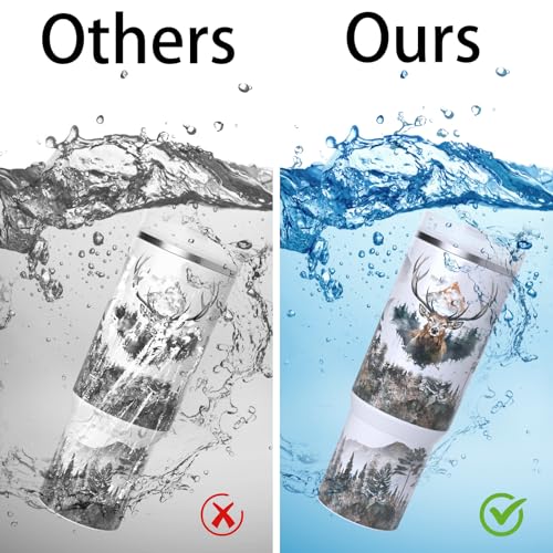 6 PCS Deer UV DTF Cup Wrap for 40 oz Glass Table Bottles High Viscosity Self-Adhesive Stickers - style: Deer