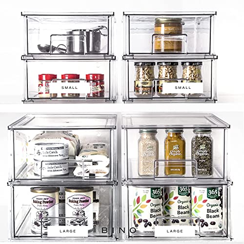 BINO | Stackable Storage Drawers, Small - Clear | THE CRATE COLLECTION | Storage Bins With Drawers | Bathroom Organizers | Under Sink Organizer | Vanity Cabinet Home Organization - size: Small