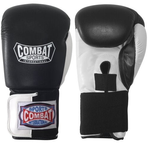 Combat Sports Boxing Sparring Gloves – Molded Foam Fit, Durable Leather, Water-Resistant Liner, Elastic Hook-and-Loop Closure for Training - size: 16 oz.