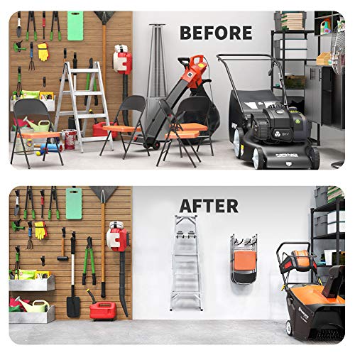 TORACK Garage Tool Organizer Hooks, 4-Pack Heavy-Duty 12" Steel Wave Hooks | Wall Mount Garage Storage Utility Hook for Car Tires, Ladder, Chairs, Power tools, Garden tools - size: 4-Pack 12" Wave Hooks