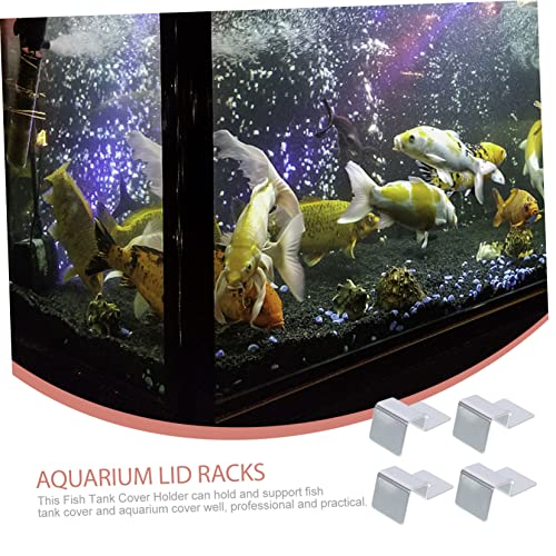 4pcs Support Frame Fish Tank Bracket Fish Tank Lid Holder Support Aquariums Glass Cover Clip Fish Tanks Fish Tank Glass Cover Clip Glass Holder Stainless Steel Equipment Frameless