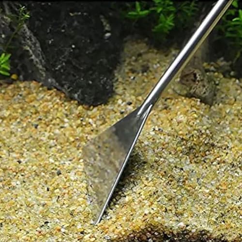 Aquatic Plant Tools Base Plate Shovel Fish Tank Water Feature Flat Sand Shovel Silver Stainless Steel Spatula Anti-Rust Triangular Shovel Aquarium Landscape Flat Bottom Sand Tweezers 1PCS