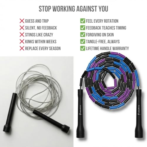 Elevate Rope Beaded Jump Rope, 1 in Beads, 10 ft Adjustable, Segmented - color: Galaxy