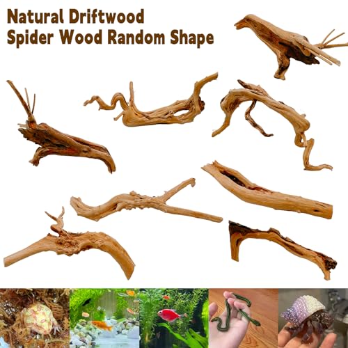6-8in Aquarium Driftwood 3PCS Reptile Spider Wood Assorted Branches Natural Trunk Driftwood Tree Fish Tank Decoration - size: S:Spiderwood (6-8in 3PCS)