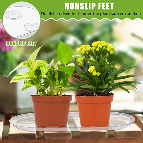 10 Pcs 14 x 4.6 Inch Plant Tray Plastic Plant Saucer Window Sill Tray Rectangular Drip Trays Plastic Oval for Indoors Flower Pots for Window Sills and Shelf - size: 14 x 4.6 Inch