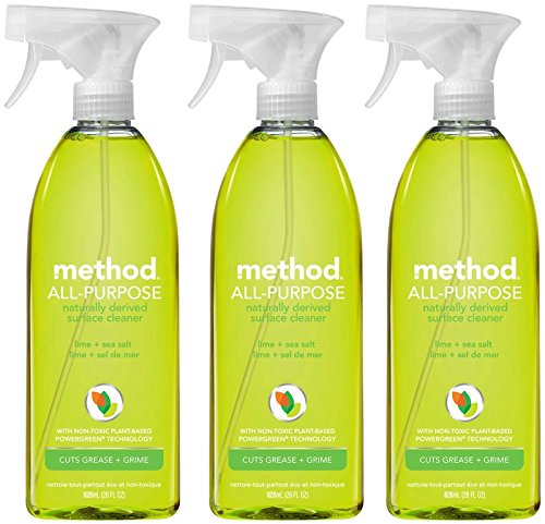 Method All Purpose Natural Surface Cleaning Spray - 28 Oz - Lime Sea Salt - 3 Pk - size: 28 Fl Oz (Pack of 3)