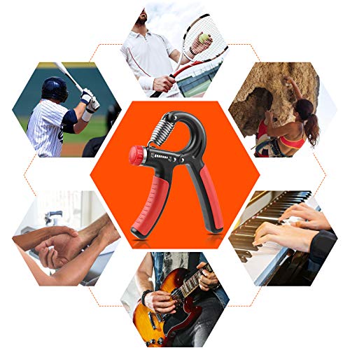 NIYIKOW Grip Strength Trainer, Hand Grip Strengthener, Grip Strengthener, Adjustable Resistance, Forearm Strengthener, Perfect for Musicians Athletes - color: Orange