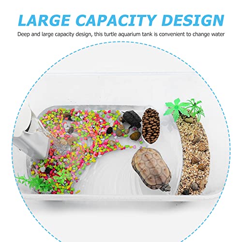 balacoo Plastic Turtle Feeding Box Reptile Breeding Tank Smooth for Easy Cleaning Transparent Design Aquatic Environment for Turtles and Reptiles
