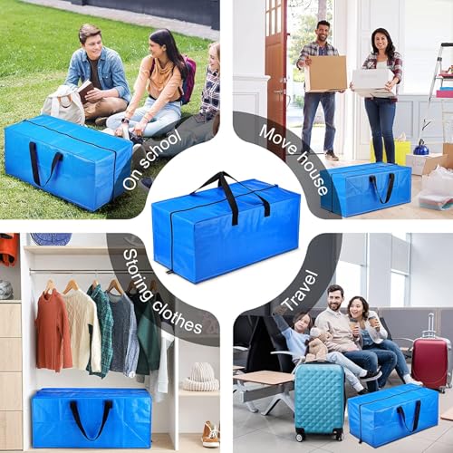 Moving Bags Heavy Duty Extra Large with Backpack Straps,Extra Thick Storage Totes with Reinforced Handles for Space Saving,Moving Supplies & Moving Essentials,Alternative to Moving Box,8 Packs