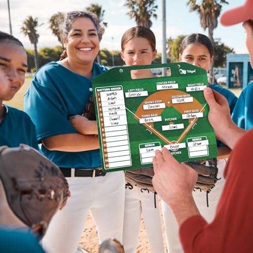 WISYOK Baseball Lineup Board, Magnetic, 40 Cards | Dry Erase, Double Sided, for Dugout, Dry Erase, Scoring, Coaching, Team Use - style: Baseball Large