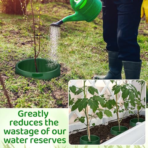 6 Pcs Grow Planting Rings 7 Inch Water Saver Irrigate Green Round Planting Rings Circular Landscape Edging Kit for Deep Watering Veggies Herbs Flowers Trees and Garden Plants